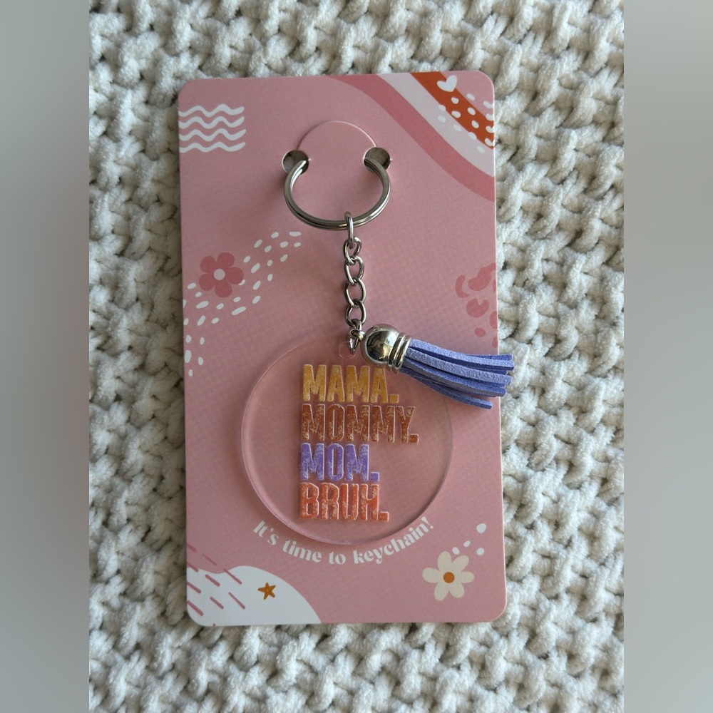 Mama Keychain with Purple Tassel - Homemade